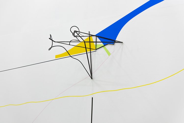 Sculpture and abstract painting